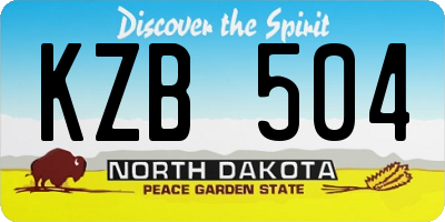 ND license plate KZB504