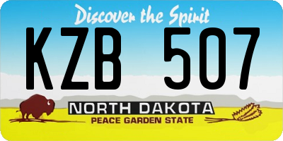 ND license plate KZB507