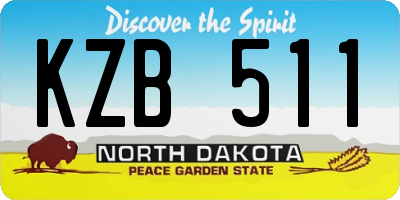 ND license plate KZB511