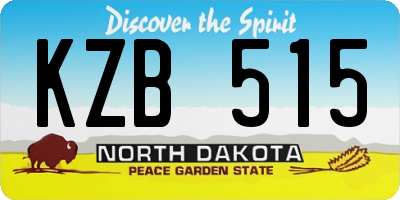 ND license plate KZB515