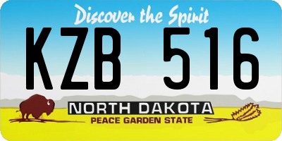 ND license plate KZB516