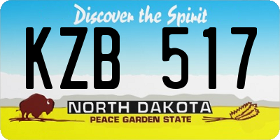 ND license plate KZB517