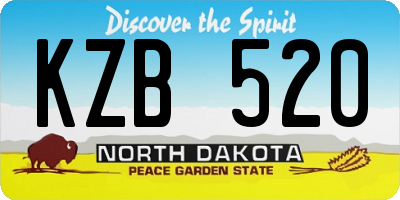 ND license plate KZB520