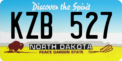 ND license plate KZB527