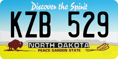 ND license plate KZB529