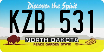 ND license plate KZB531