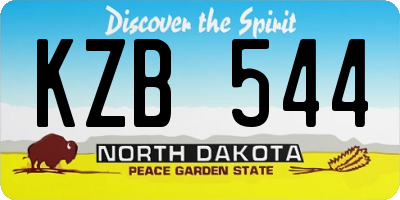 ND license plate KZB544