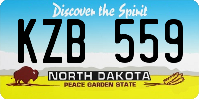 ND license plate KZB559