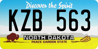 ND license plate KZB563