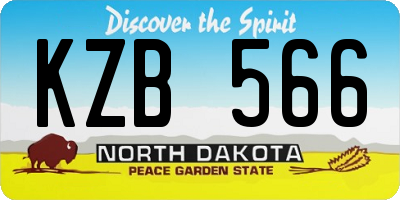 ND license plate KZB566