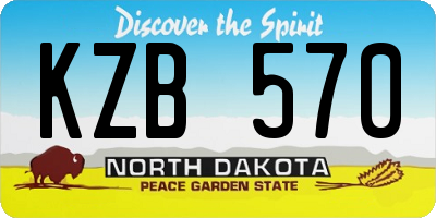 ND license plate KZB570