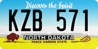 ND license plate KZB571