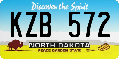 ND license plate KZB572