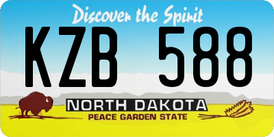 ND license plate KZB588