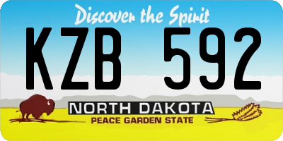 ND license plate KZB592