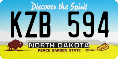 ND license plate KZB594