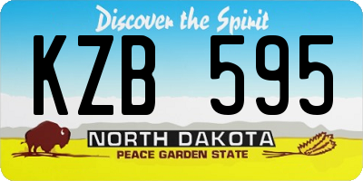 ND license plate KZB595