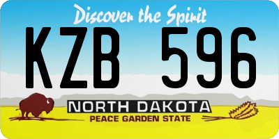 ND license plate KZB596