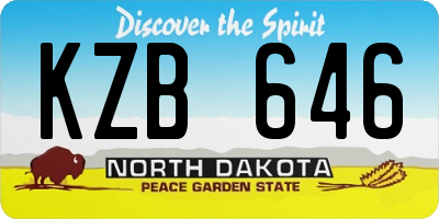 ND license plate KZB646