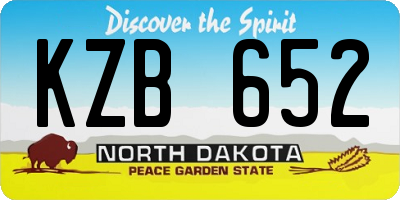 ND license plate KZB652