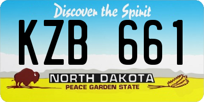 ND license plate KZB661