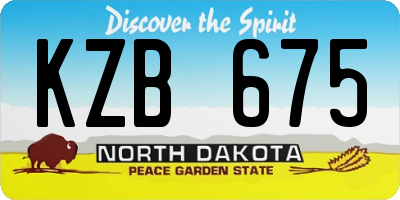 ND license plate KZB675
