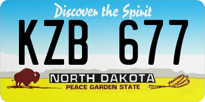ND license plate KZB677
