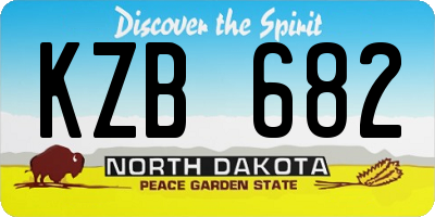 ND license plate KZB682