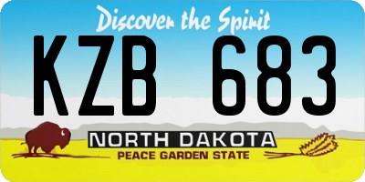 ND license plate KZB683