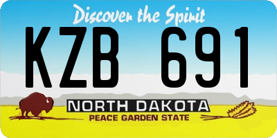 ND license plate KZB691