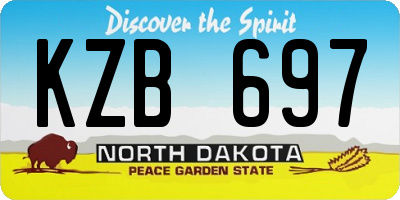 ND license plate KZB697