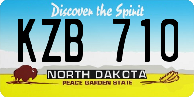 ND license plate KZB710