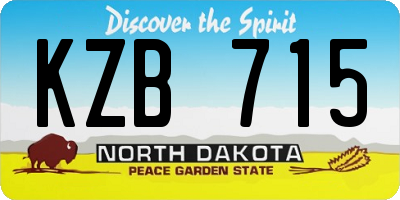 ND license plate KZB715