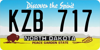 ND license plate KZB717