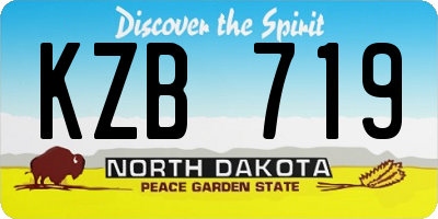 ND license plate KZB719