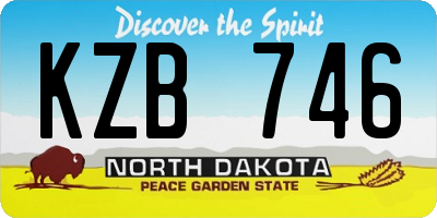 ND license plate KZB746