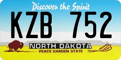 ND license plate KZB752