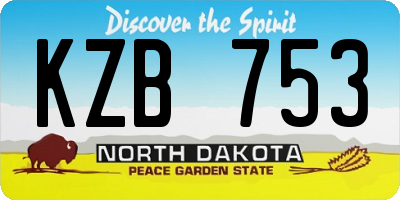 ND license plate KZB753