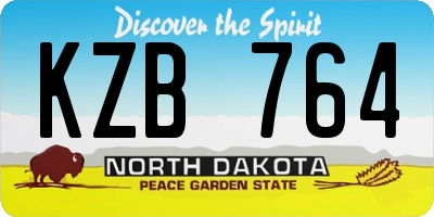ND license plate KZB764
