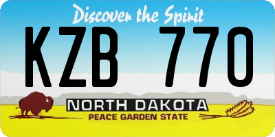 ND license plate KZB770