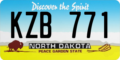 ND license plate KZB771