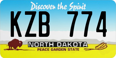 ND license plate KZB774