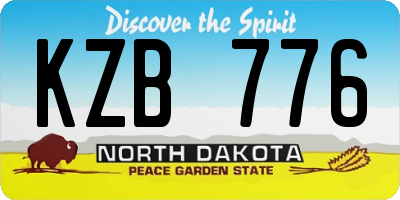 ND license plate KZB776