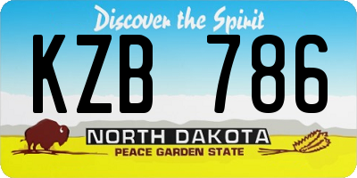 ND license plate KZB786