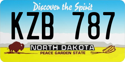 ND license plate KZB787