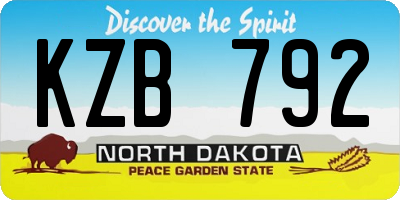 ND license plate KZB792
