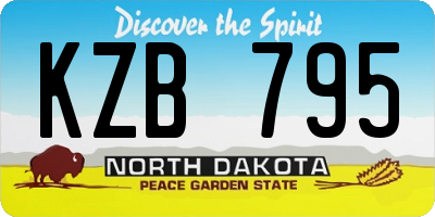 ND license plate KZB795