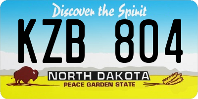 ND license plate KZB804