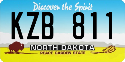 ND license plate KZB811