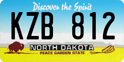 ND license plate KZB812